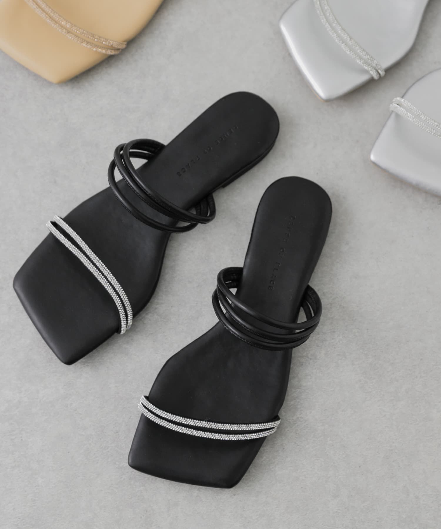 SENSE OF PLACE by URBAN RESEARCH「ラインストーンナローコードサンダル」|サンダル|