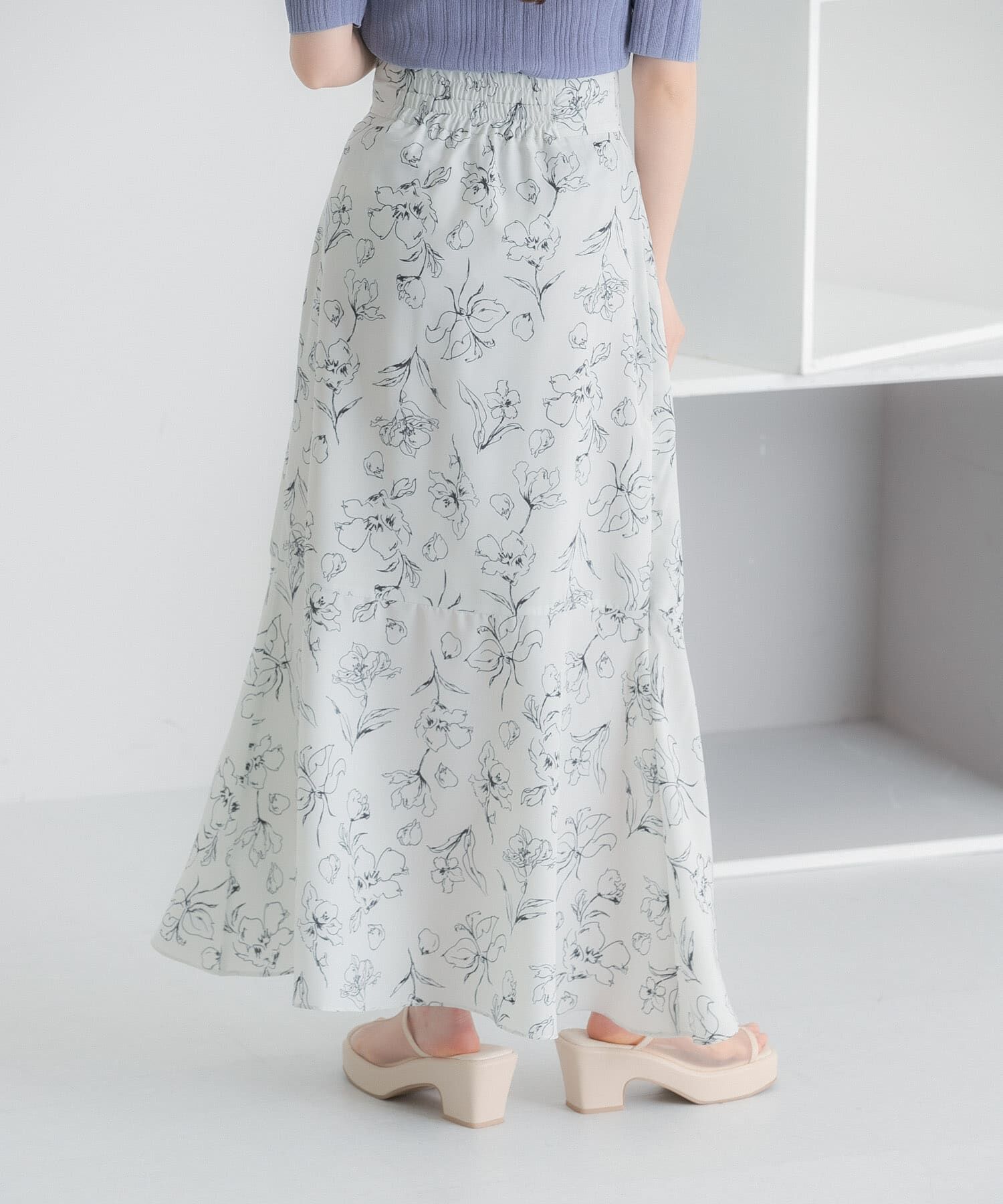 SENSE OF PLACE by URBAN RESEARCH「フラワープリントフリルスカート」|スカート|