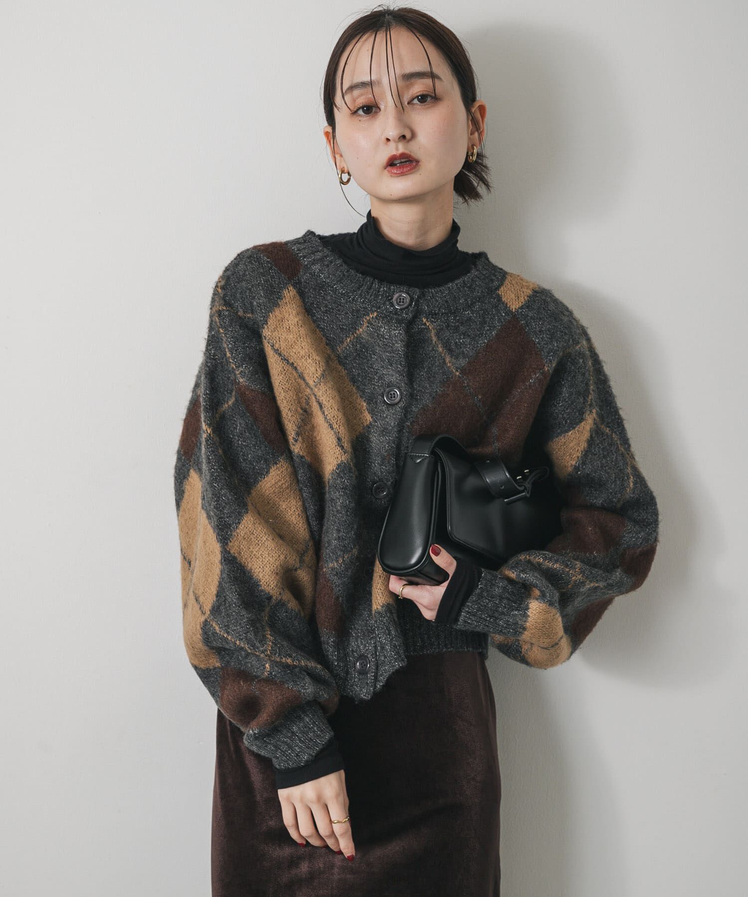 SENSE OF PLACE by URBAN RESEARCH「アーガイルニットカーディガン」|カーディガン|チャコールグレー