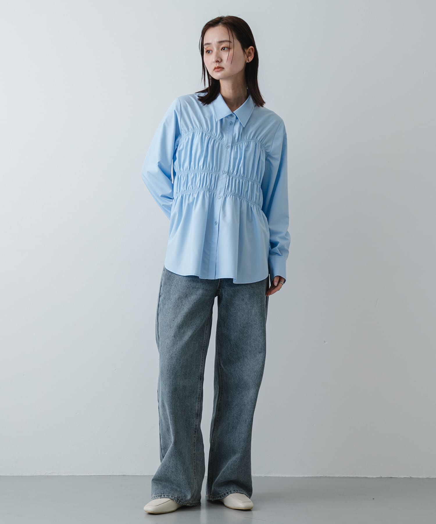 SENSE OF PLACE by URBAN RESEARCH「シャーリングデザインシャツ」|シャツ・ブラウス|