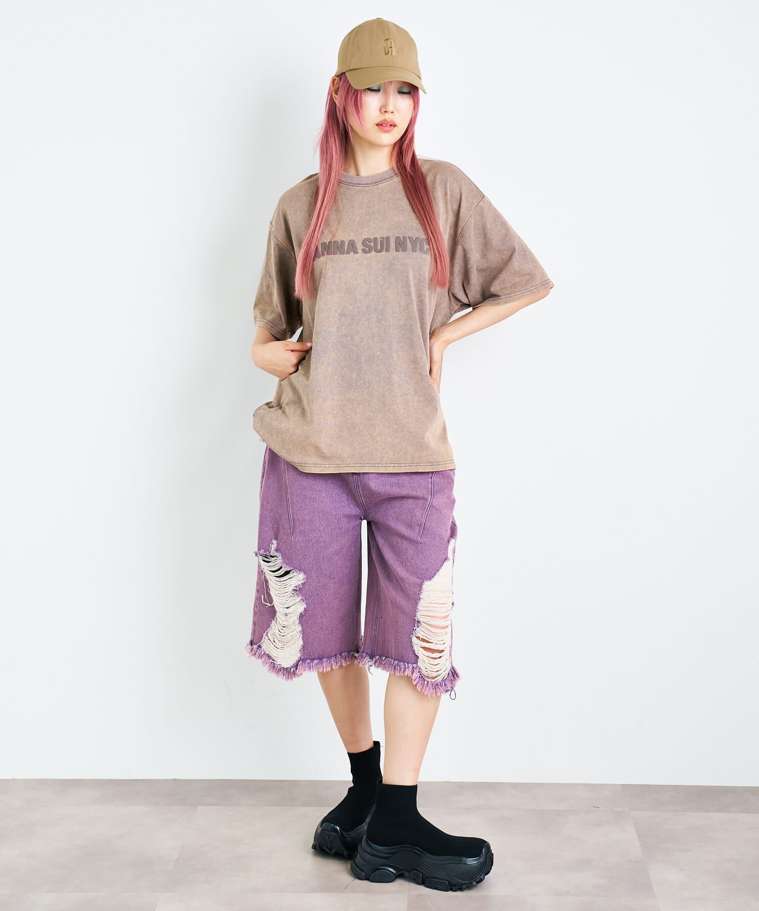 SENSE OF PLACE by URBAN RESEARCH「ANNA SUI NYC　ダブルジェルプリントブリーチTシャツ」|Tシャツ・カットソー|