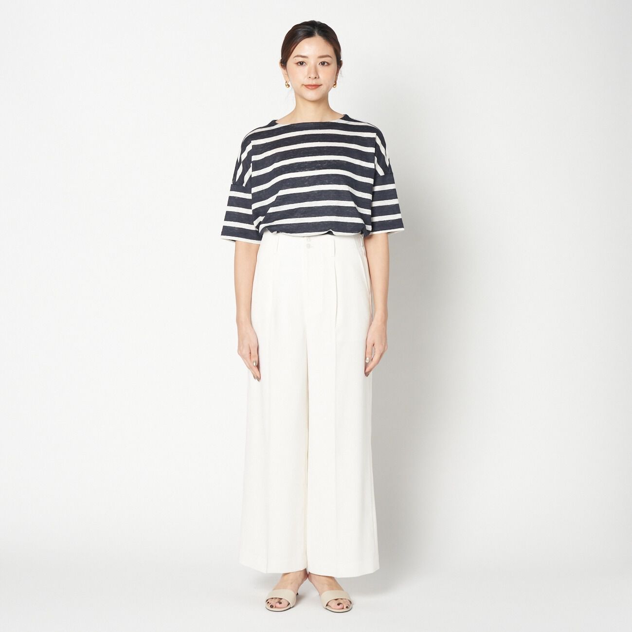 HELIOPOLE「HELIOPOLE FAUX LINEN STRAIGHT PANTS」|チノ|