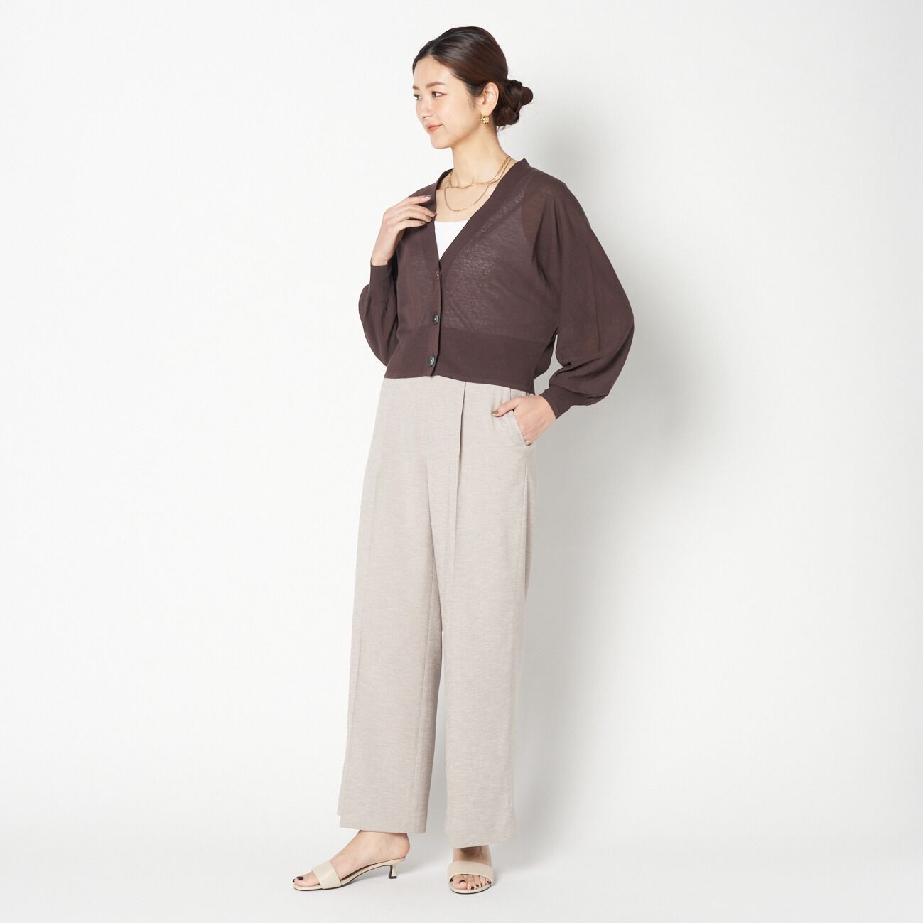HELIOPOLE「HELIOPOLE FAUX LINEN STRAIGHT PANTS」|チノ|