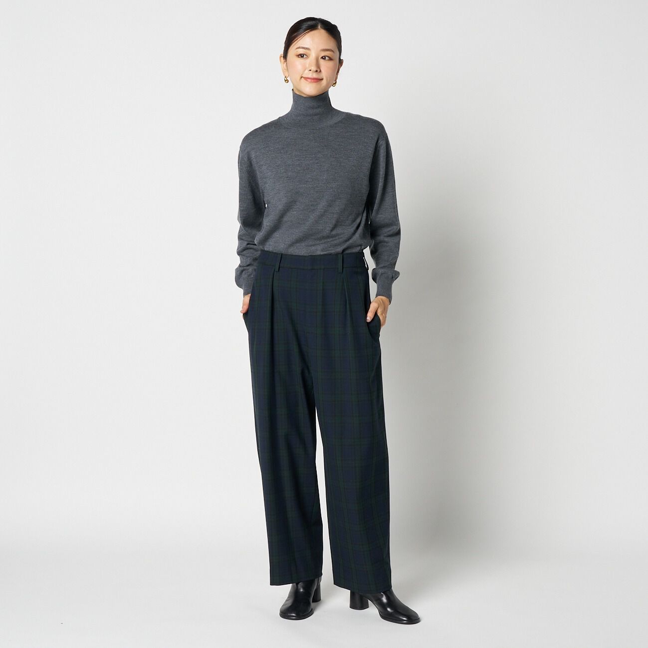 HELIOPOLE「HELIOPOLE CHECK CURVY PANTS」|チノ|