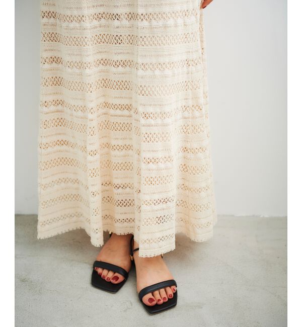 le.coeur blanc「ボーダーレースマーメイドスカート」|スカート|