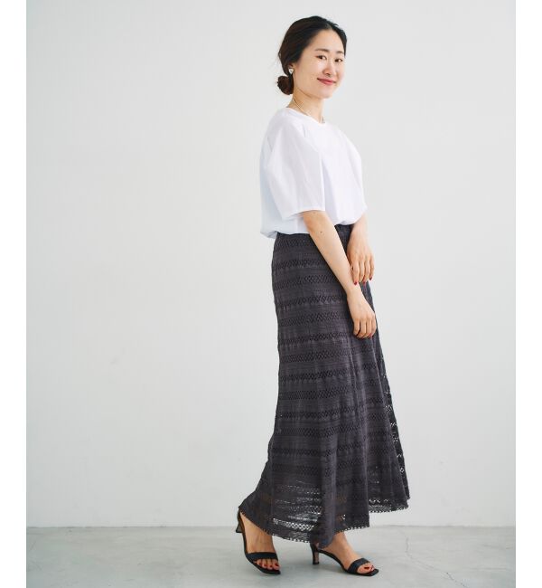 le.coeur blanc「ボーダーレースマーメイドスカート」|スカート|