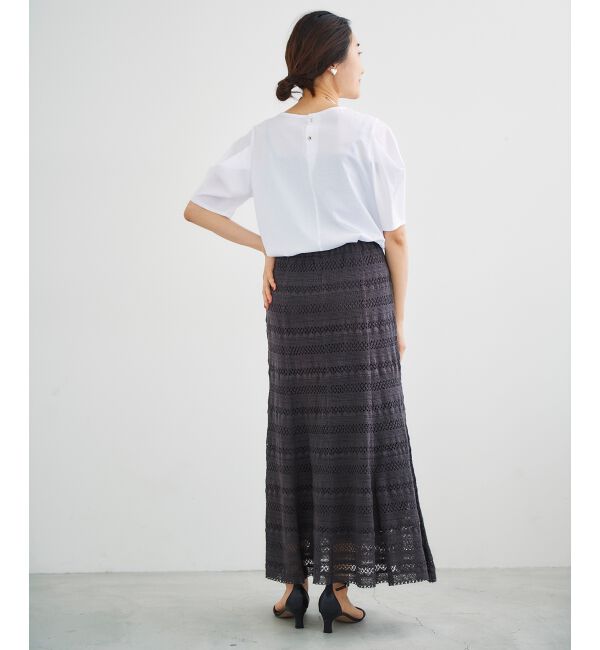 le.coeur blanc「ボーダーレースマーメイドスカート」|スカート|
