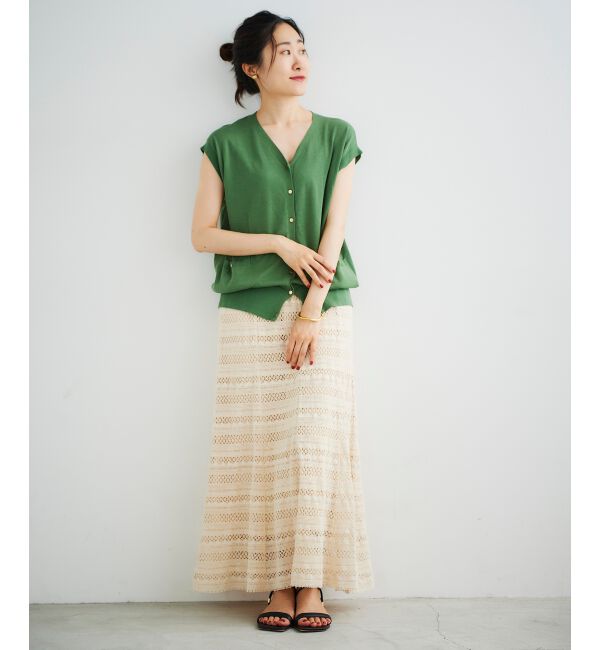 le.coeur blanc「ボーダーレースマーメイドスカート」|スカート|