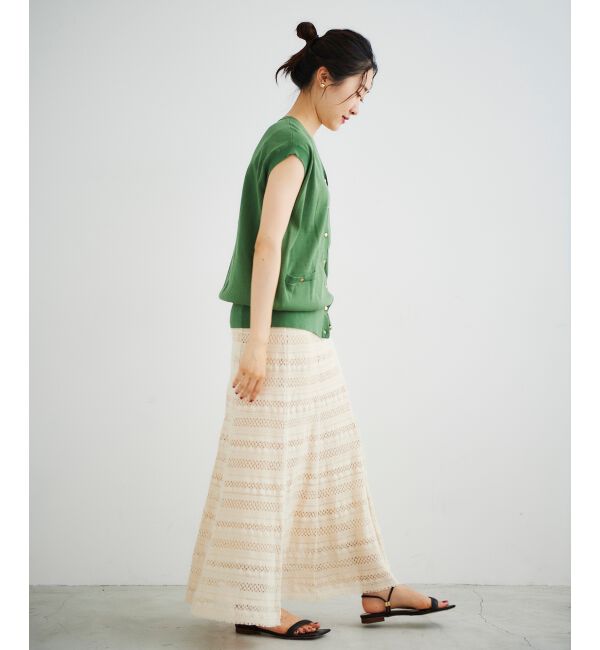 le.coeur blanc「ボーダーレースマーメイドスカート」|スカート|
