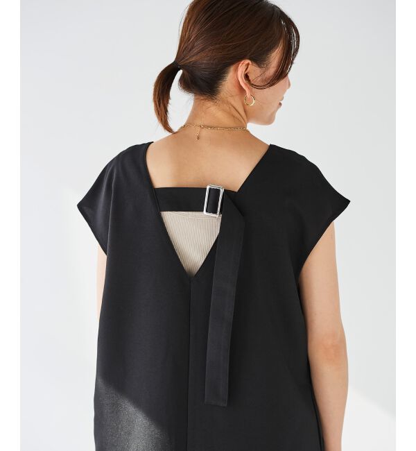 le.coeur blanc「バックベルトVネックワンピース」|ワンピース|