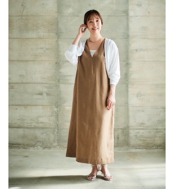 le.coeur blanc「バックベルトVネックワンピース」|ワンピース|