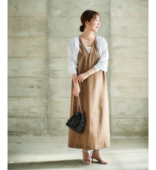 le.coeur blanc「バックベルトVネックワンピース」|ワンピース|