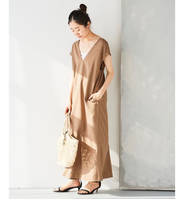 le.coeur blanc「バックベルトVネックワンピース」|ワンピース|