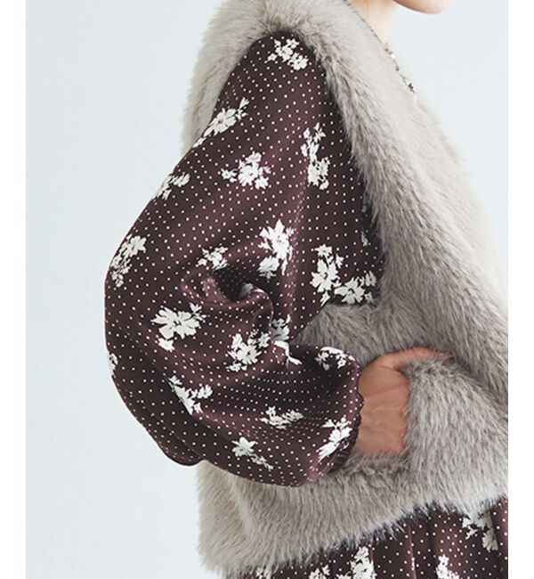 le.coeur blanc「ドット&times;フラワーサテンワンピース」|ワンピース|