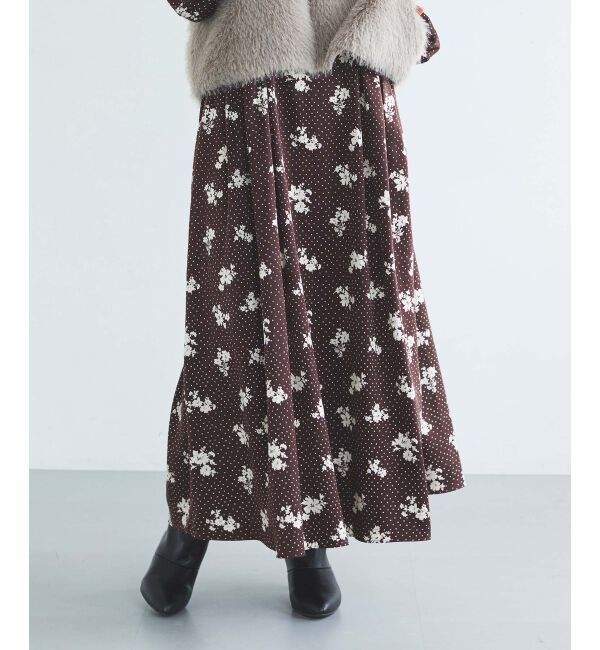 le.coeur blanc「ドット&times;フラワーサテンワンピース」|ワンピース|