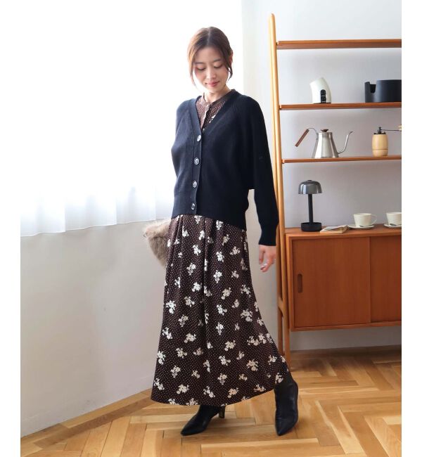 le.coeur blanc「ドット&times;フラワーサテンワンピース」|ワンピース|