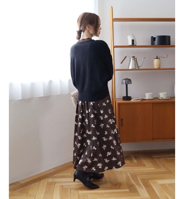 le.coeur blanc「ドット&times;フラワーサテンワンピース」|ワンピース|