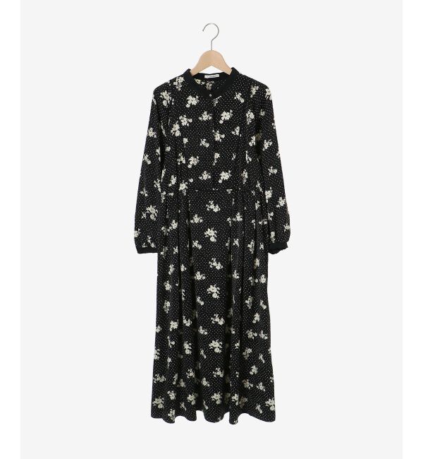 le.coeur blanc「ドット&times;フラワーサテンワンピース」|ワンピース|