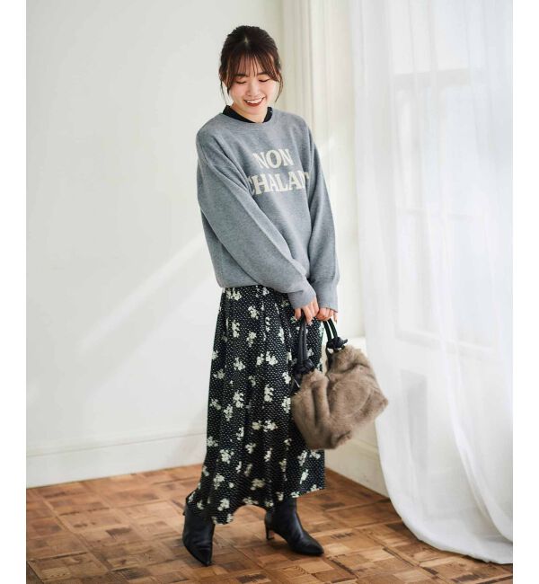 le.coeur blanc「ドット&times;フラワーサテンワンピース」|ワンピース|