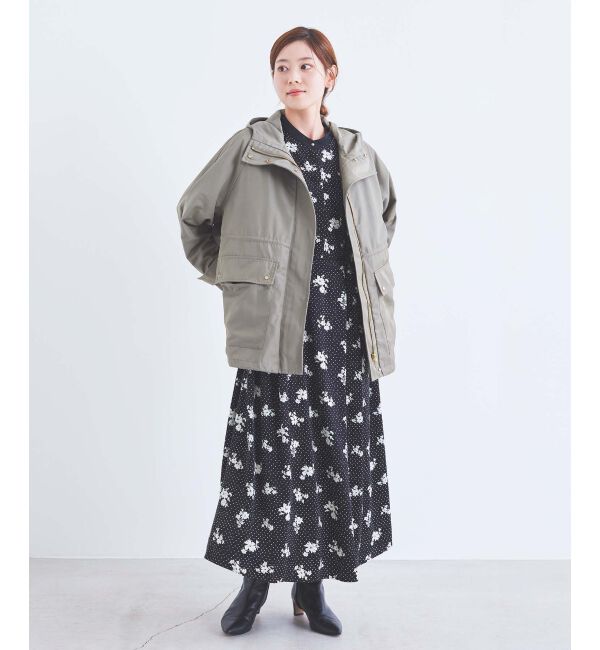 le.coeur blanc「ドット&times;フラワーサテンワンピース」|ワンピース|