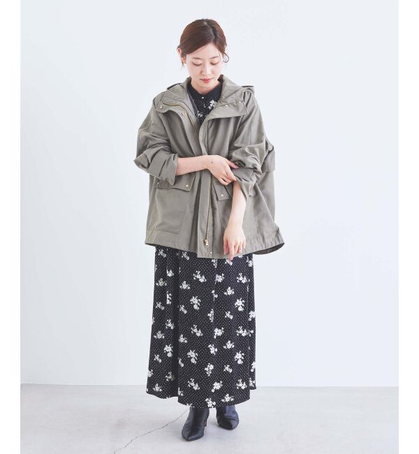 le.coeur blanc「ドット&times;フラワーサテンワンピース」|ワンピース|