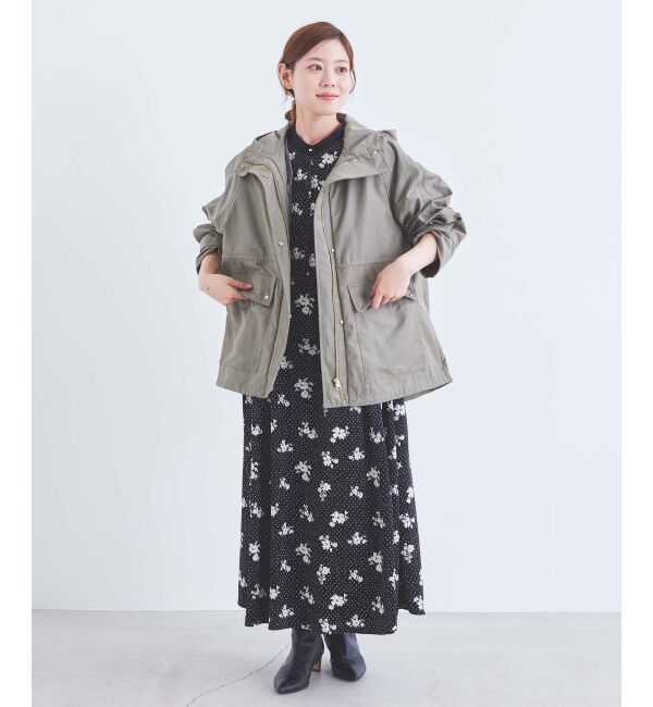 le.coeur blanc「ドット&times;フラワーサテンワンピース」|ワンピース|