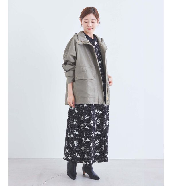 le.coeur blanc「ドット&times;フラワーサテンワンピース」|ワンピース|