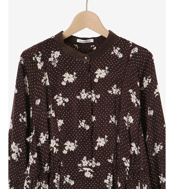 le.coeur blanc「ドット&times;フラワーサテンワンピース」|ワンピース|