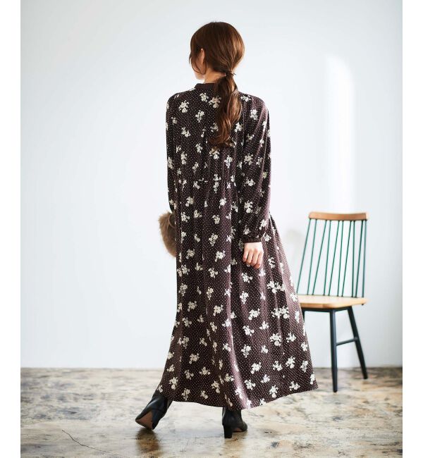 le.coeur blanc「ドット&times;フラワーサテンワンピース」|ワンピース|