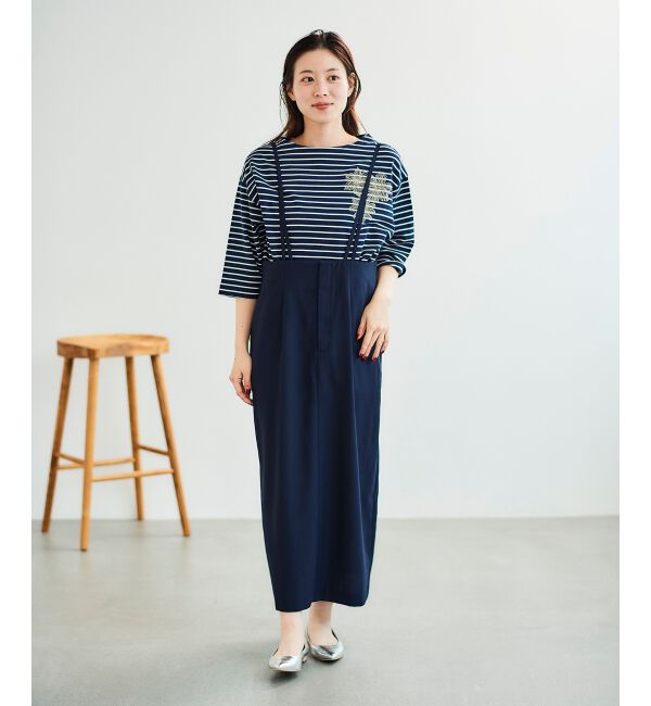 le.coeur blanc「バックリボンサロペットスカート」|ワンピース|