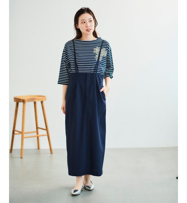 le.coeur blanc「バックリボンサロペットスカート」|ワンピース|