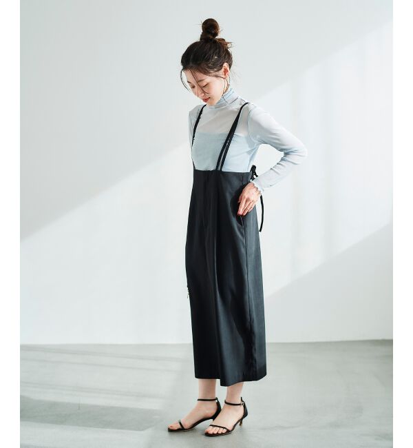 le.coeur blanc「バックリボンサロペットスカート」|ワンピース|