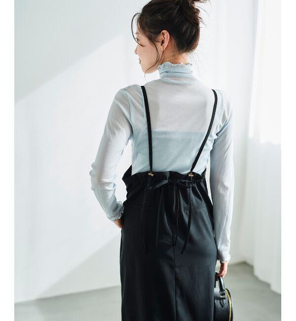 le.coeur blanc「バックリボンサロペットスカート」|ワンピース|