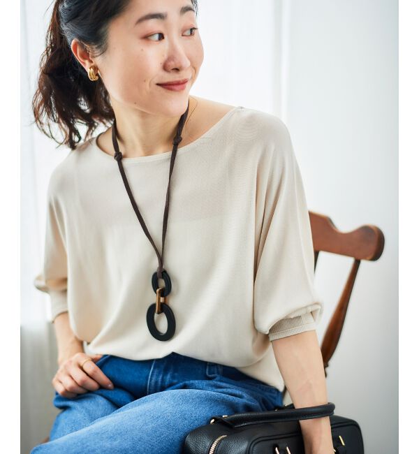  「《手洗い可能》ハイゲージドルマンプルオーバー」|ニット・セーター|Ｌ／ベージュ