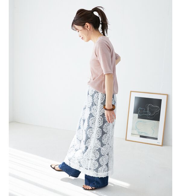  「TORRAZZO DONNAエンブロイダリーレーススカート」|スカート|