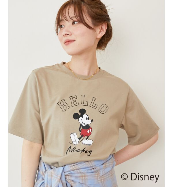  「【Disney】Hello/プリントTシャツ」|Tシャツ・カットソー|ベージュ