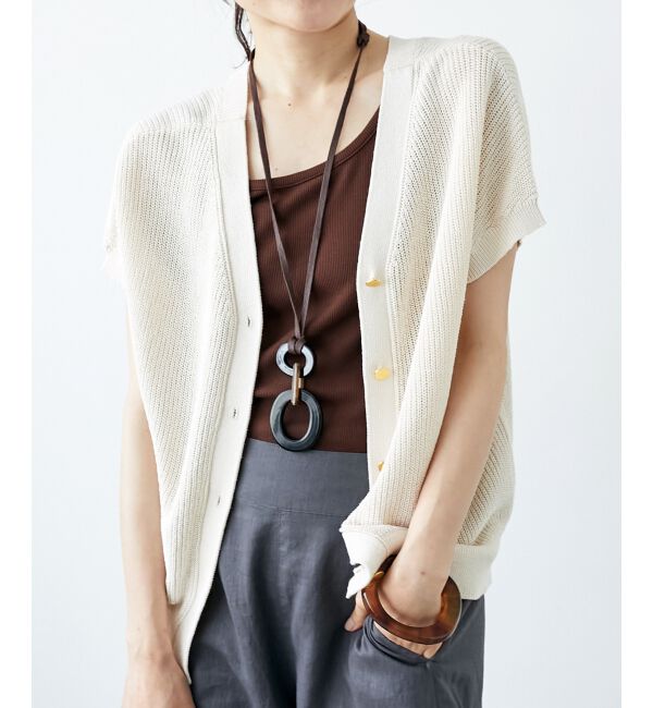  「ペーパーヤーン畦編み2WAYニット」|ニット・セーター|オフ