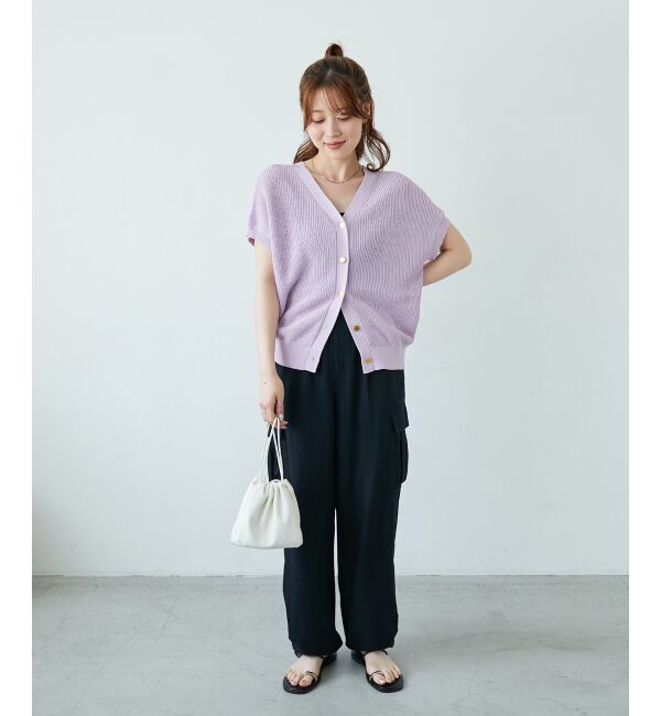  「ペーパーヤーン畦編み2WAYニット」|ニット・セーター|