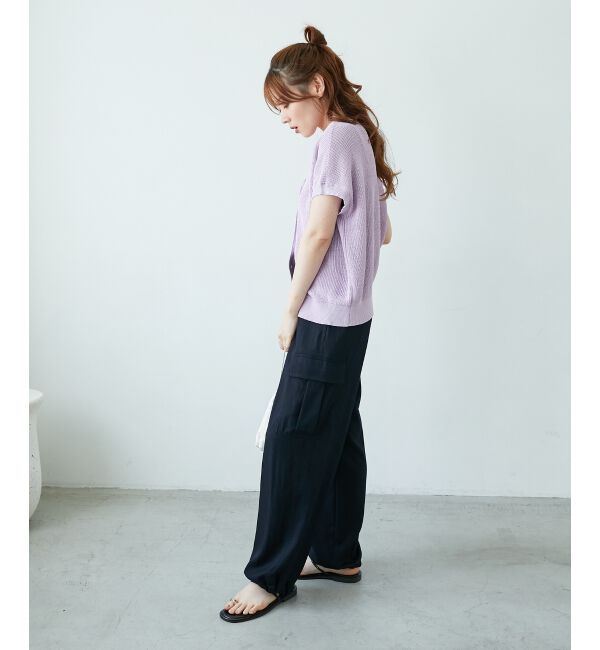  「ペーパーヤーン畦編み2WAYニット」|ニット・セーター|