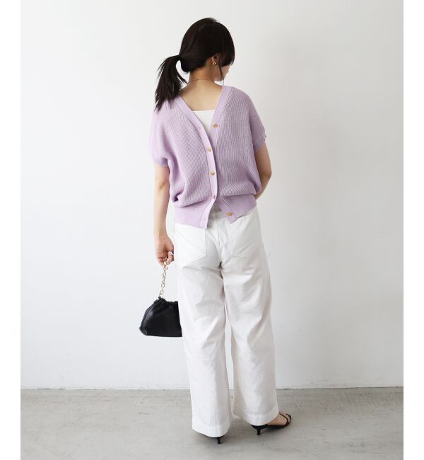  「ペーパーヤーン畦編み2WAYニット」|ニット・セーター|