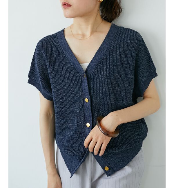  「ペーパーヤーン畦編み2WAYニット」|ニット・セーター|