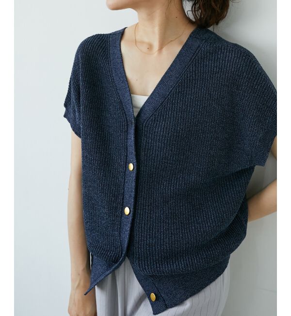  「ペーパーヤーン畦編み2WAYニット」|ニット・セーター|