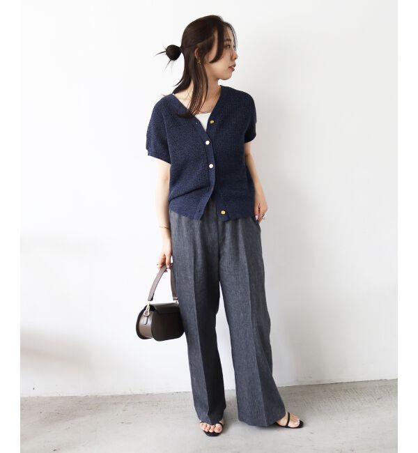  「ペーパーヤーン畦編み2WAYニット」|ニット・セーター|