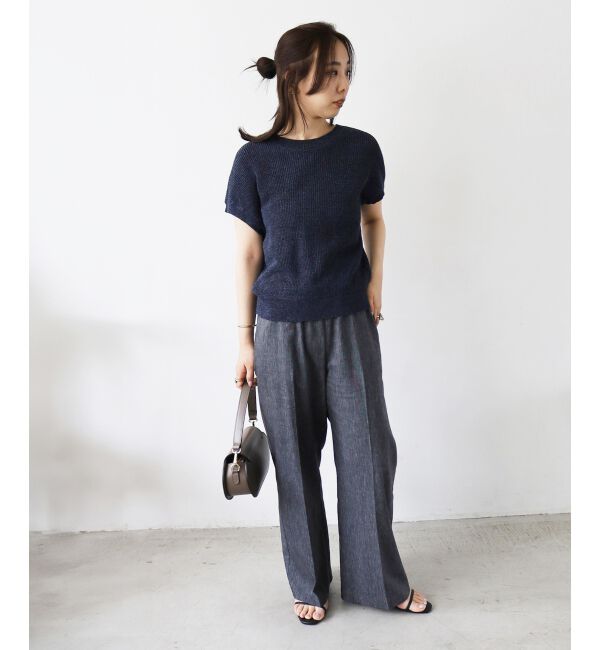  「ペーパーヤーン畦編み2WAYニット」|ニット・セーター|