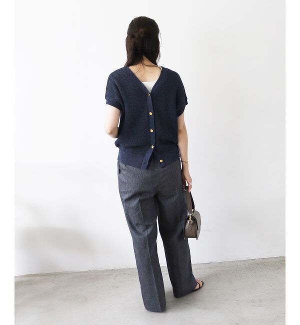  「ペーパーヤーン畦編み2WAYニット」|ニット・セーター|