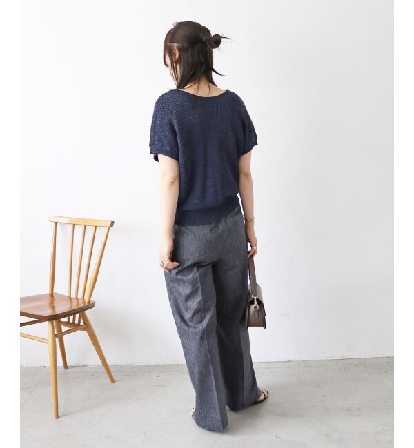  「ペーパーヤーン畦編み2WAYニット」|ニット・セーター|