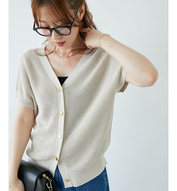  「ペーパーヤーン畦編み2WAYニット」|ニット・セーター|