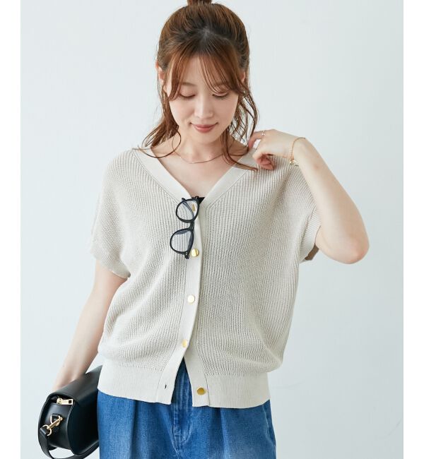  「ペーパーヤーン畦編み2WAYニット」|ニット・セーター|