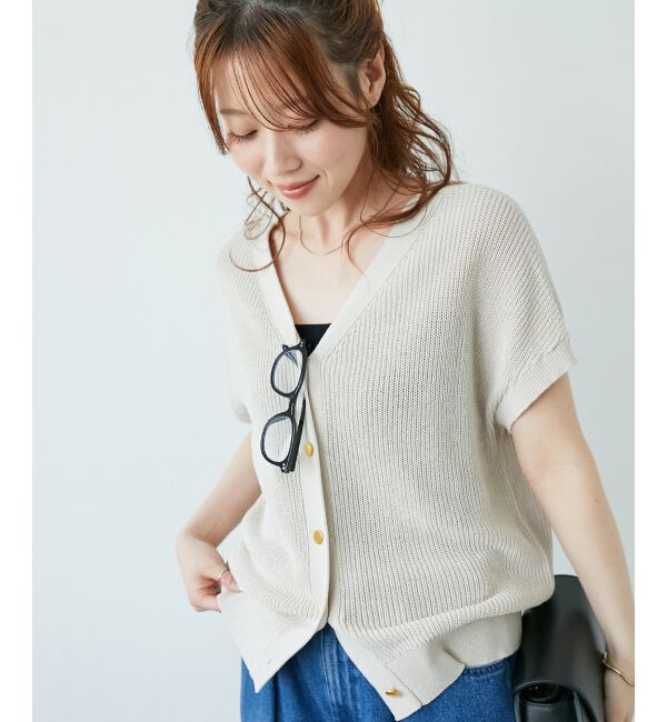 「ペーパーヤーン畦編み2WAYニット」|ニット・セーター|