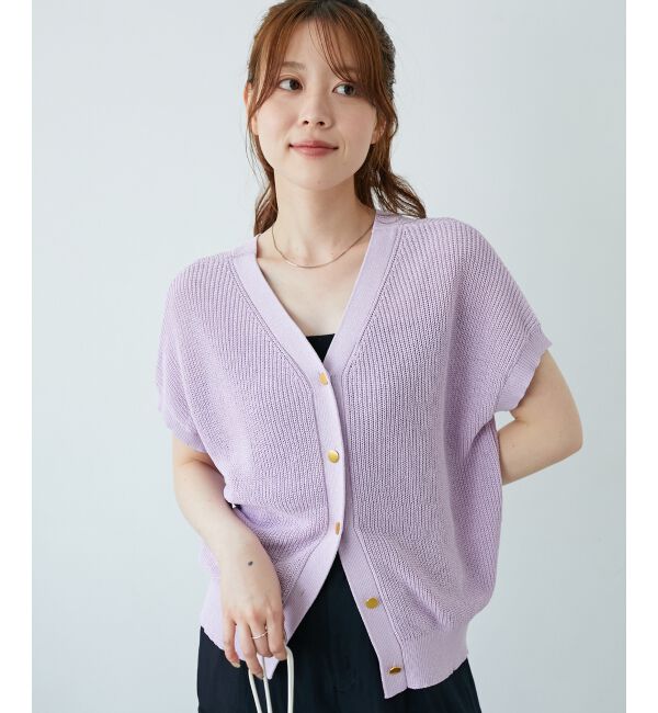  「ペーパーヤーン畦編み2WAYニット」|ニット・セーター|